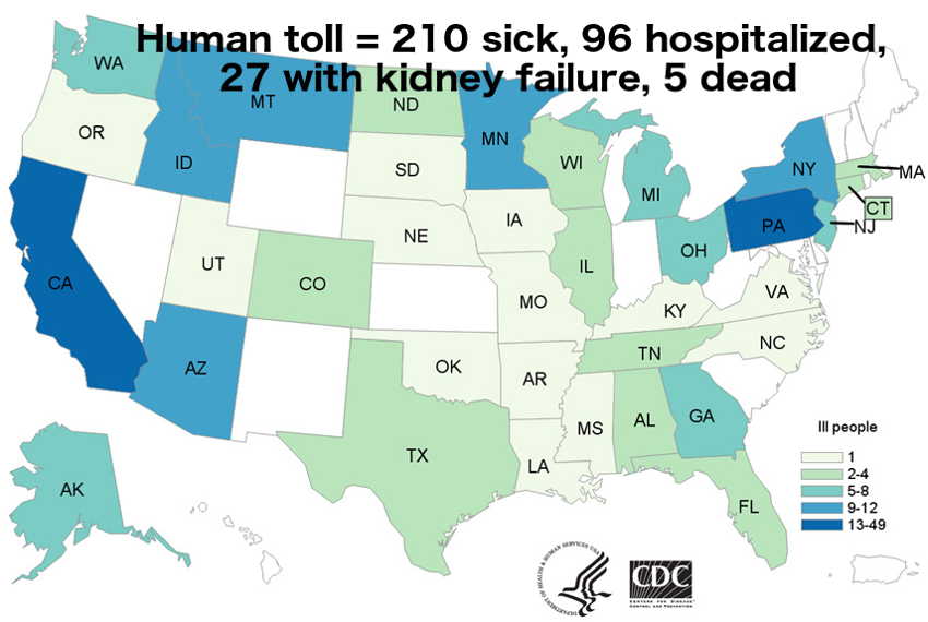 Map of data from e. coli outbreak