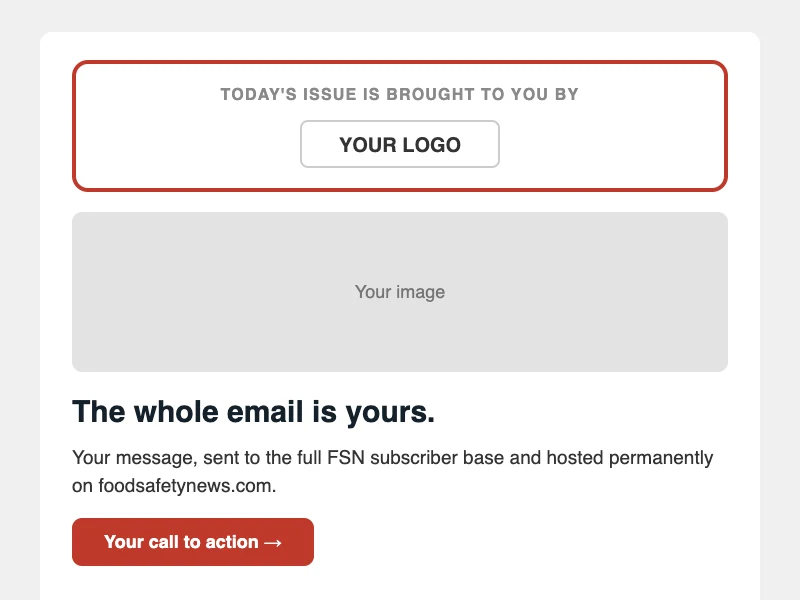 Example of a Dedicated Email: an entire email with your logo, image, message, and button