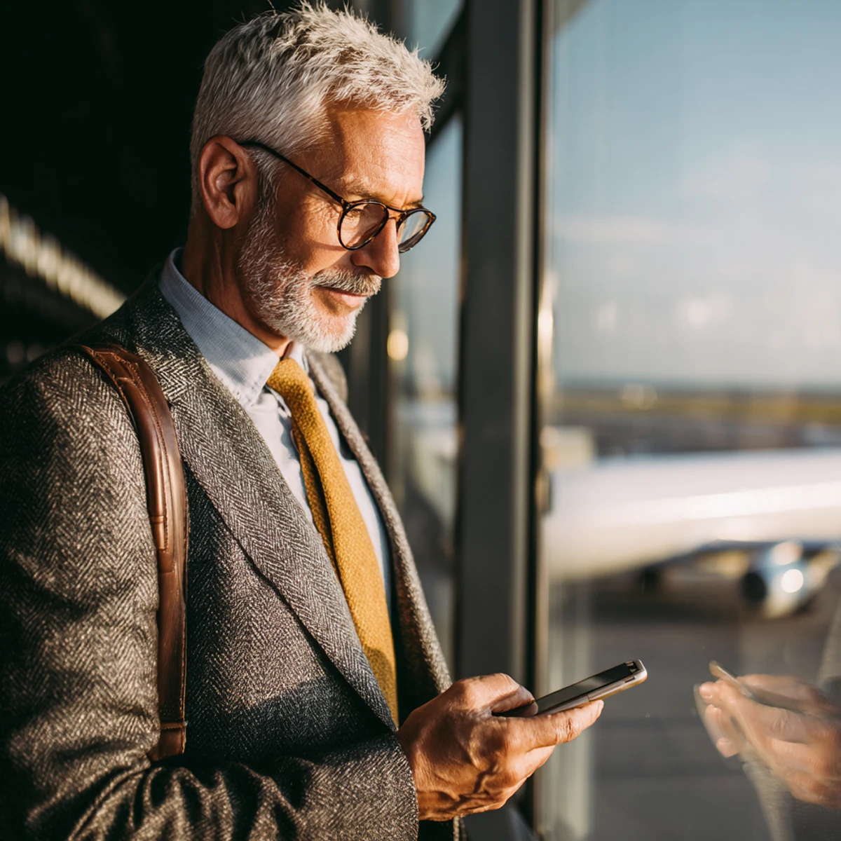 A man in an aiport terminal