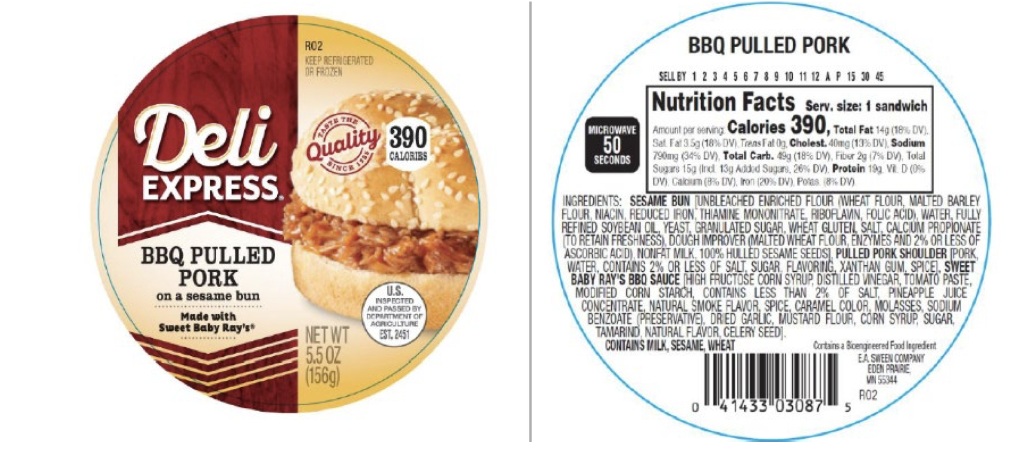 More than 63 tons of pork sandwiches recalled because of plastic pieces