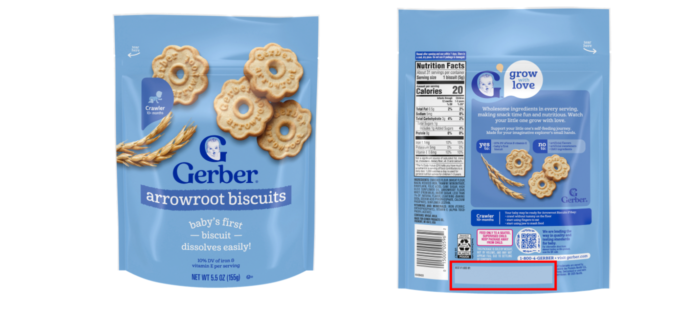 Gerber expands recall of arrowroot biscuits to Canada