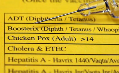 vaccination list with needle