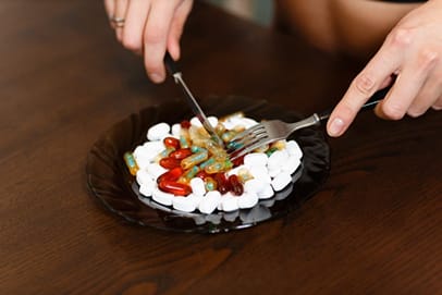 Dietary supplements on a plate