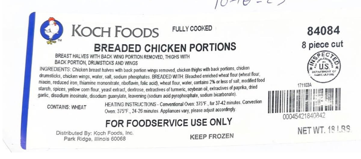 More than 31 tons of breaded chicken recalled because of undeclared soy