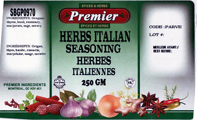 Premier herbs label