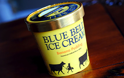 Blue Bell banana pudding pint