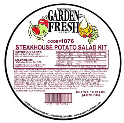 Garden Fresh potato salad label