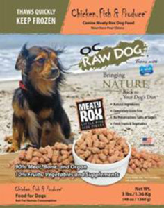 OC Raw Dog chicken label