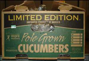 Mexican cucumbers in box