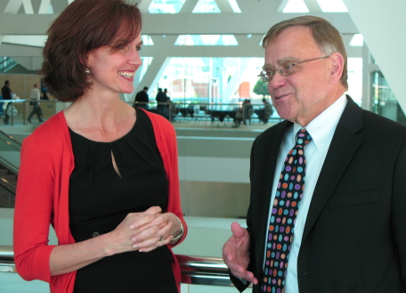 Mike Taylor and then-USDA undersecretary for food safety Elisabeth Hagen shared a break at the 2013 Food Safety Summit in Baltimore.