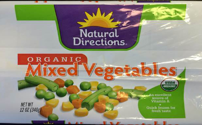 Also subject to the recall are a variety of Natural Directions brand frozen vegetables.