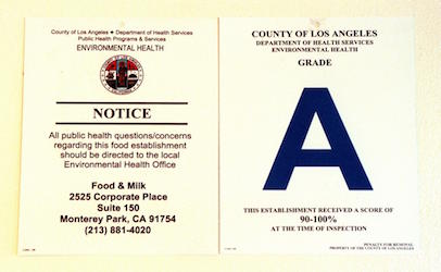 restaurant inspection grade
