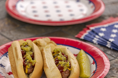 http://www.dreamstime.com/royalty-free-stock-photography-all-american-grilled-hotdogs-patriotic-holiday-bbq-pair-served-pickle-spear-potato-chips-red-white-blue-image40264027