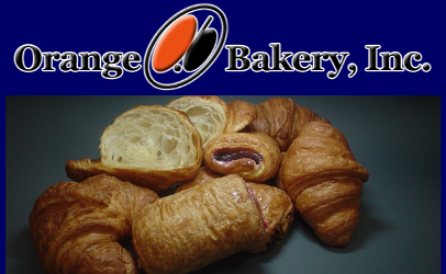 Orange Bakery Inc. logo with croissant