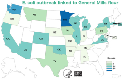 map General Mills flour E. coli