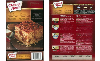 recalled Duncan Hines Apple Caramel cake mix