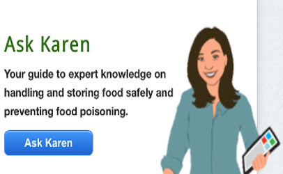 Consumers can email questions and live chat with food safety experts on the USDA's Ask Karen website. Click on the image to visit the site.