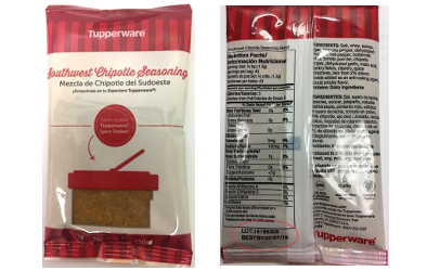 recalled Tupperware seasoning mix Valley Milk