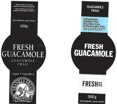 recalled Fresh St. guacaoloe labels