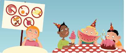illustration child food allergies