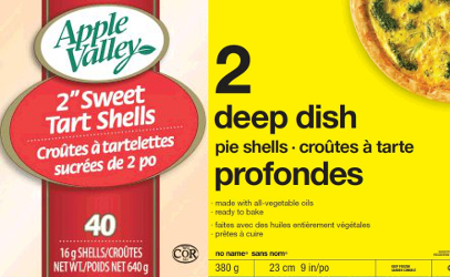 recalled CFIA tart shells