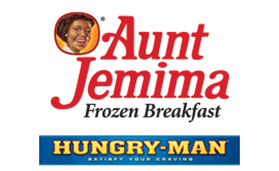 Aunt Jemima and Hungry Man logos