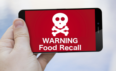 smartphone food recall warning illustration