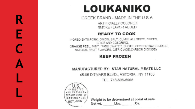 recall pork sausage Star Natural Meats