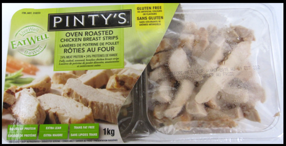 recalled Pinty's chichen strips CFIA