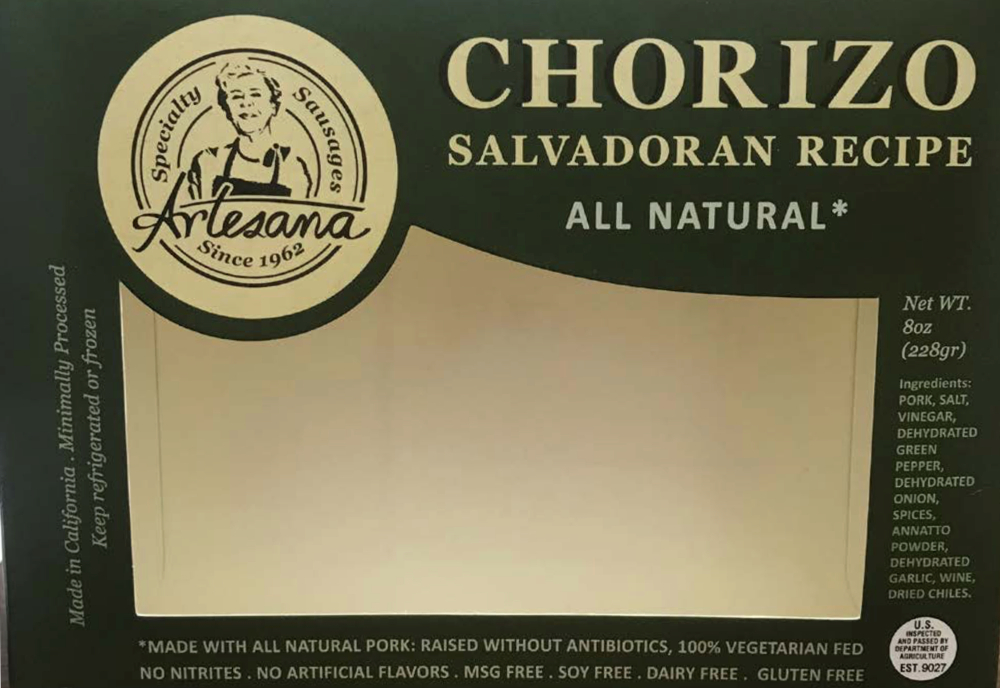 recalled chorizo front label