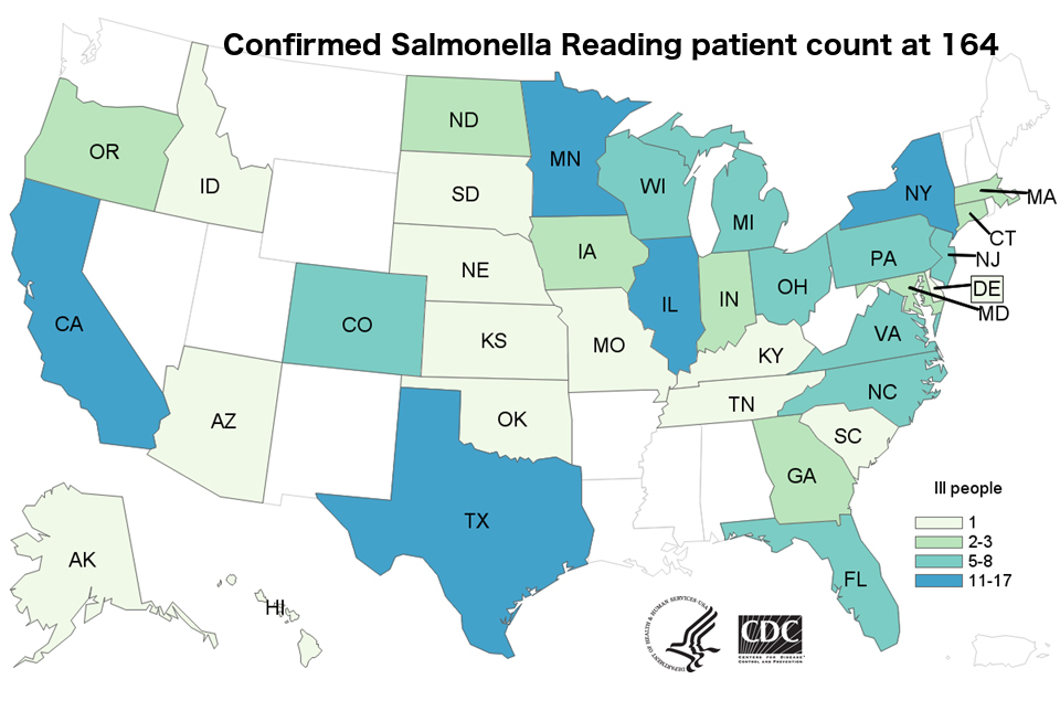 map CDC raw turkey Salmonella outbreak