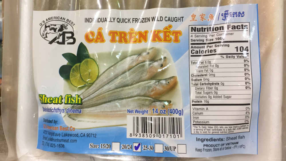 recalled frozen sheat fish Vietnam