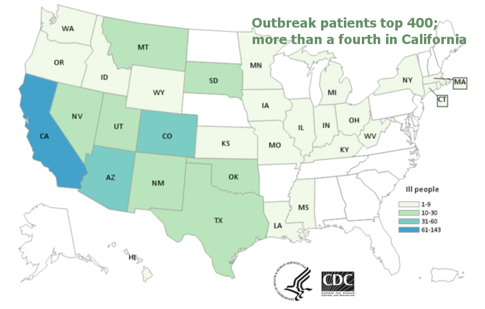 outbreak map CDC final JBS salmonella beef