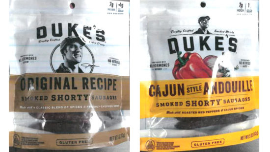 recalled Dukes sausage snacks