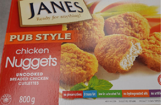 recalled Janes pub style chicken products