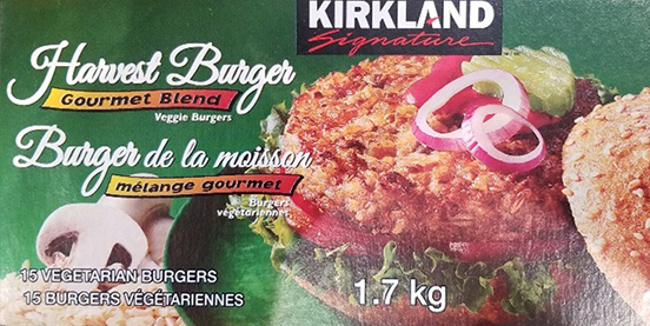 recalled Kirkland veggie burgers