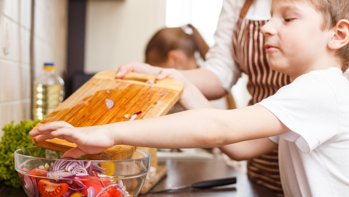 boy children cooking