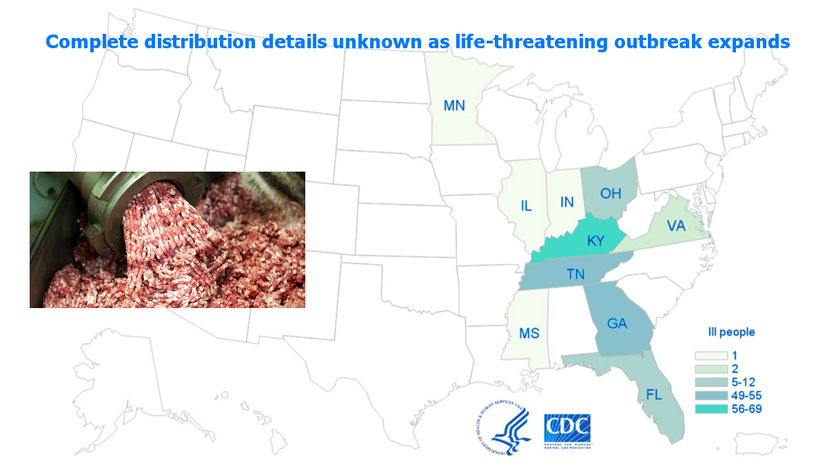 map CDC E. coli O103 ground beef