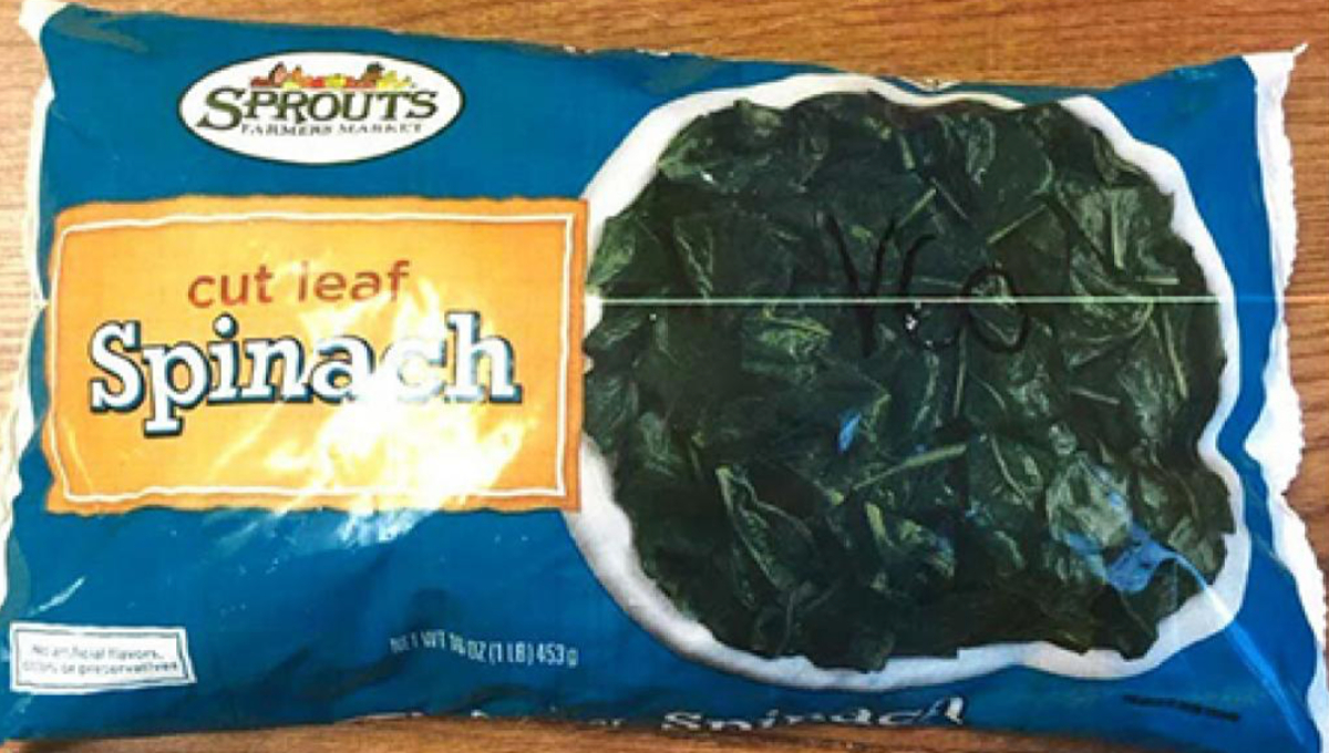 recalled frozen spinach Sprouts Farmers Markets