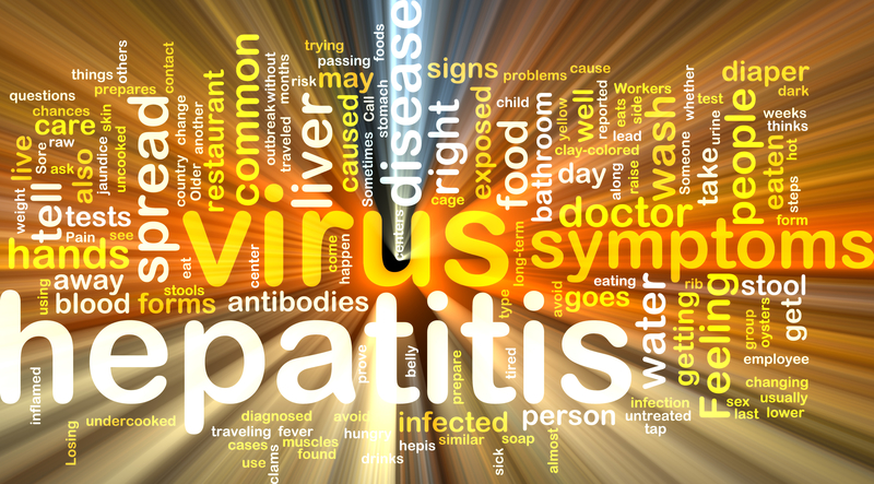 Hepatitis word cloud glowing