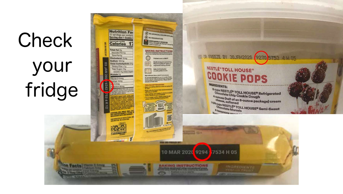 recalled Nestle cookie dough products