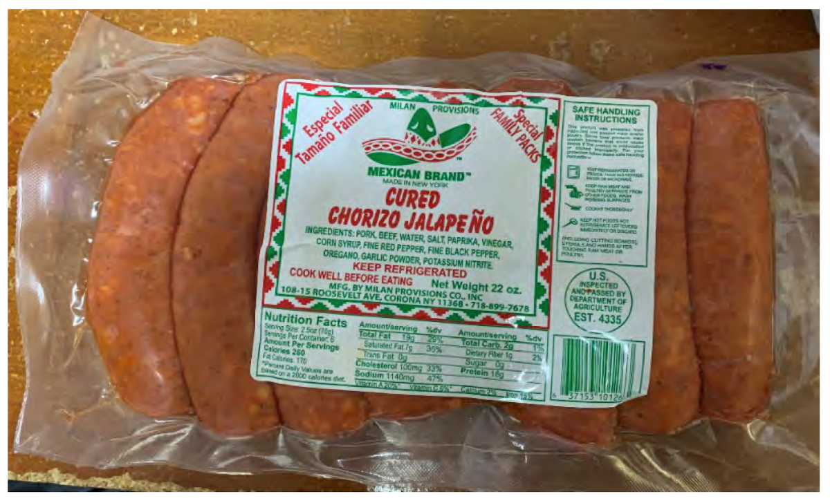 recalled Milan sausages