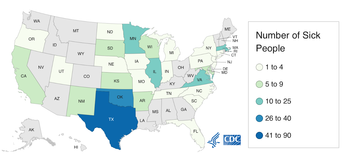 map salmonella outbreak 09-23-21