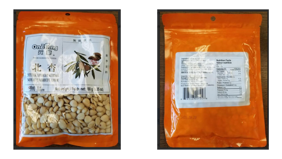 recalled CFIA apricot kernels