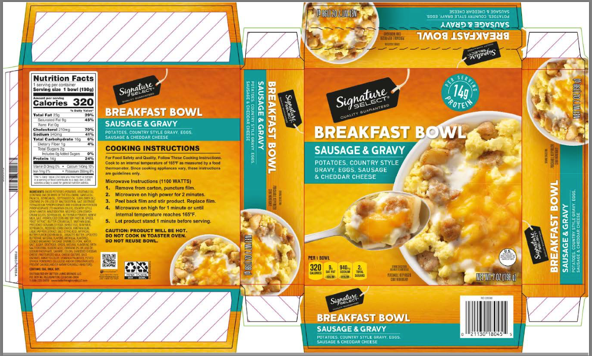 recalled Signature Select breakfast bowls