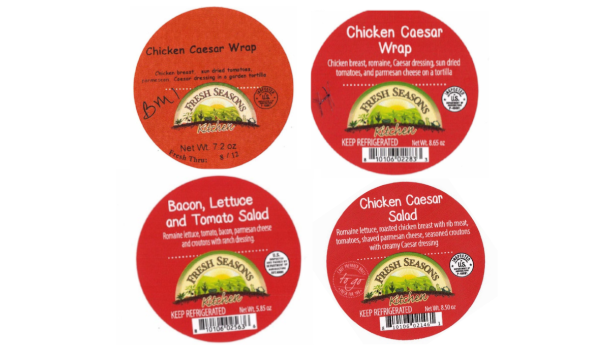 Salad and wrap recall