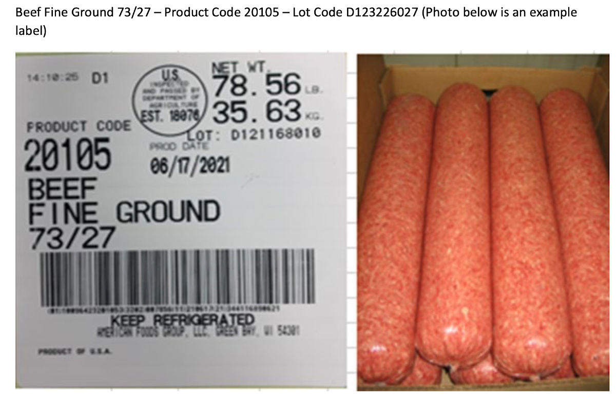 recalled American Foods Group ground beef