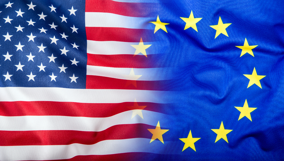 American European Union flags