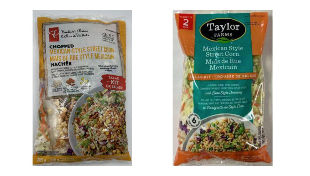 recalled CFIA Taylor Farms salad kits Rizo Lopez cheese