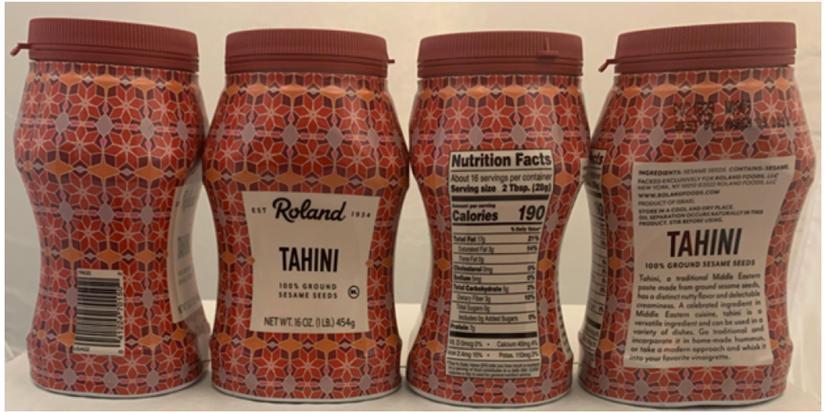 recalled Roland Foods tahini